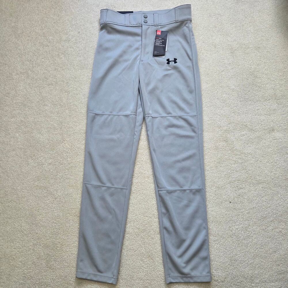 NWT Under Armour Youth Unisex Large Heatgear Baseball Pants Gray